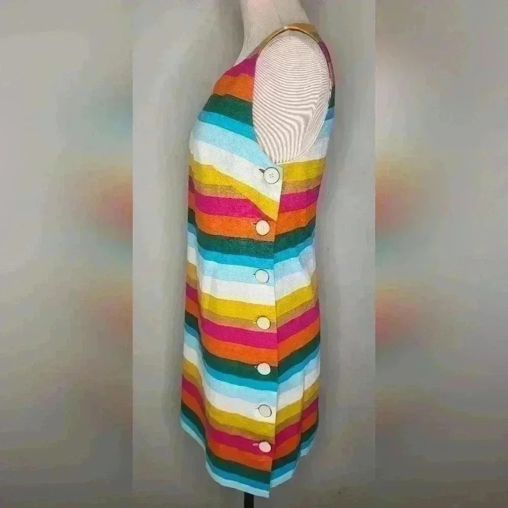 Trina Turk Skooter's Stripe Cotton Emmie Dress in Multi Womens Size 8 - Picture 11 of 14